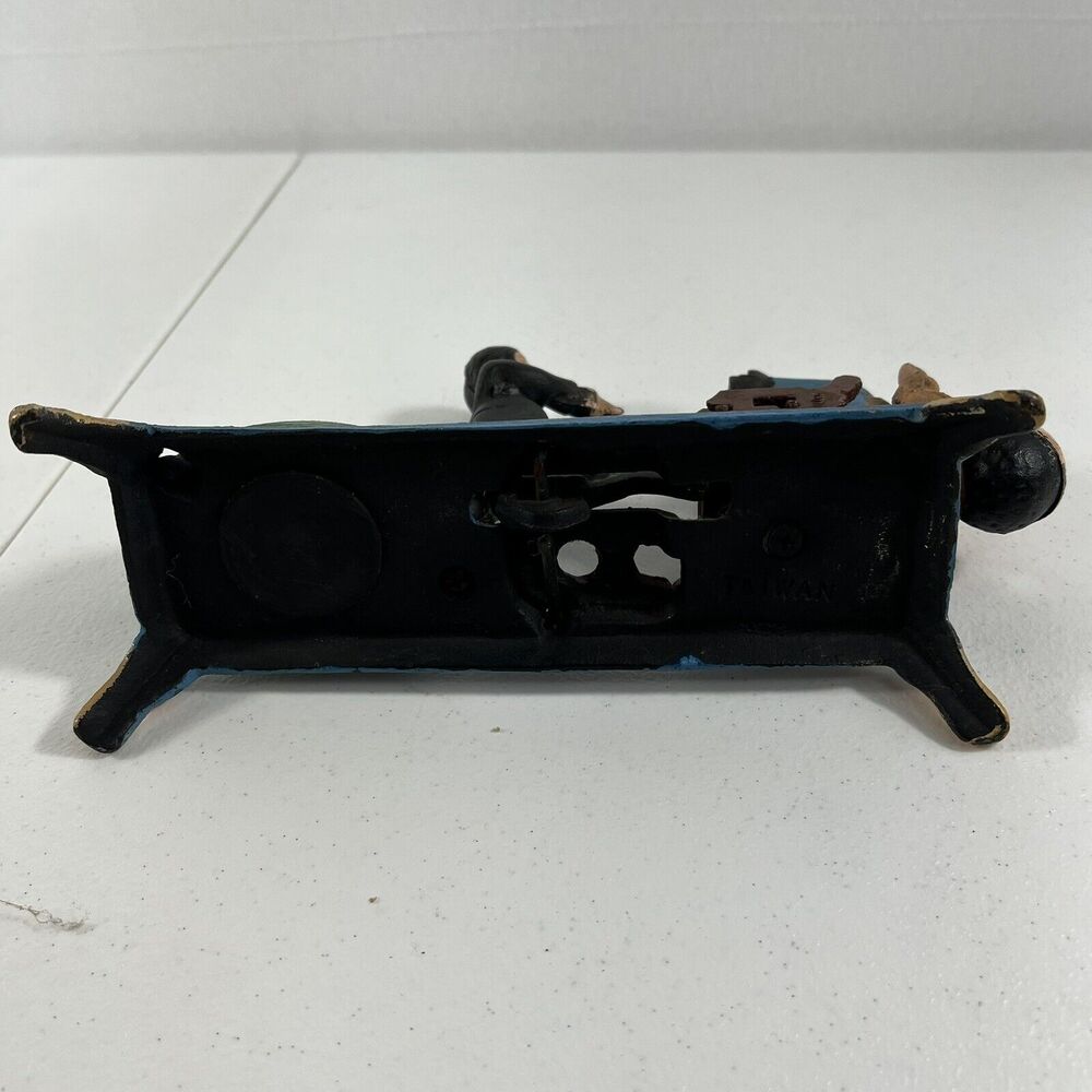 Vintage Cast Iron The Dentist Chair Pulling Teeth Mechanical Bank - Picture 10 of 12